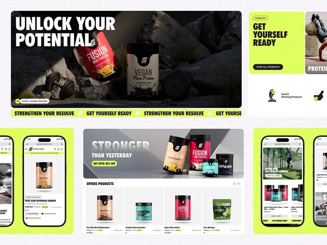Spark Fusion | Fitness E-commerce Website UI/UX Design screenshot 3