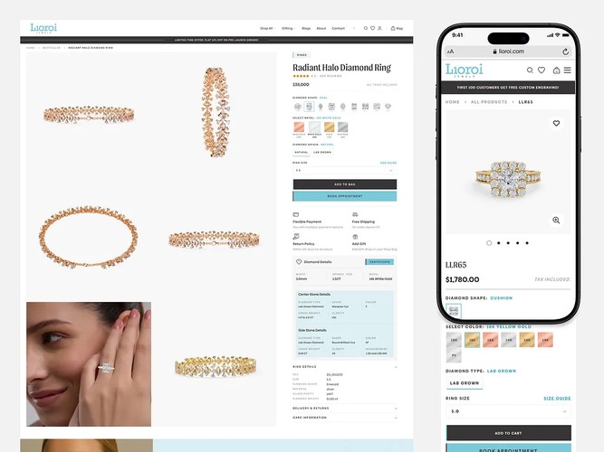 Lioroi Jewels | UI/UX & Shopify Design screenshot 3