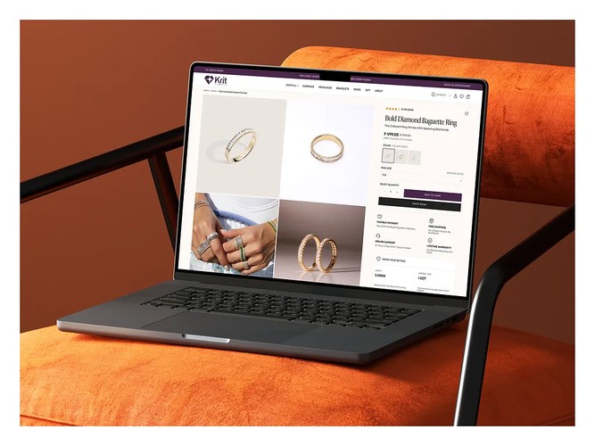 Krit Jewels | UI/UX, Shopify & Branding screenshot 4