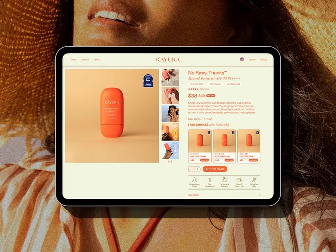 Kayura Skincare | UI/UX, Shopify & 3D Design screenshot 3
