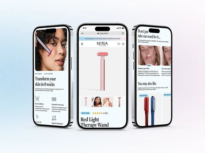 NYRA Skincare | UI/UX, Shopify & 3D Design screenshot 4