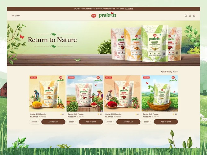 MTR Prakriti | UI/UX, Shopify & 3D Design screenshot 1