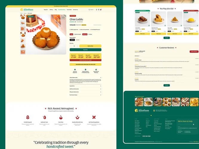 Shree Anandhaas Sweets | UI/UX & Shopify Design screenshot 5