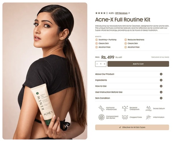 Acne-X Skincare | UI/UX, Shopify & 3D Design screenshot 3