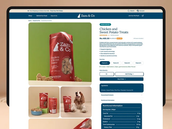 Zazu & Co Pet Care | UI/UX & Shopify Design screenshot 1
