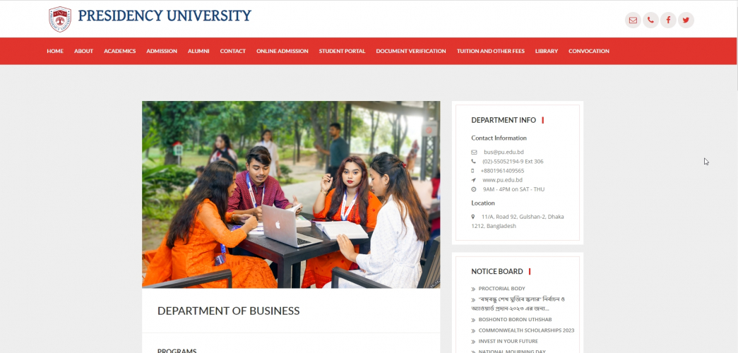 Digital Marketing & Strategy Planning for Presidency University  screenshot 2