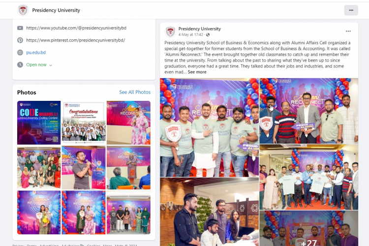 Digital Marketing & Strategy Planning for Presidency University  screenshot 1