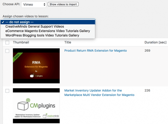 WordPress Video Lessons Manager Plugin screenshot 2