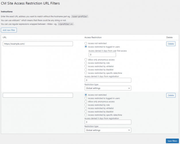 WordPress Restricted Site Access screenshot 2