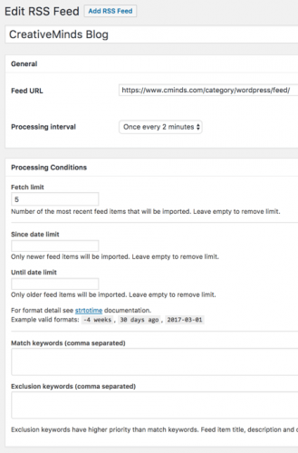 WordPress RSS Post Importer Plugin screenshot 3