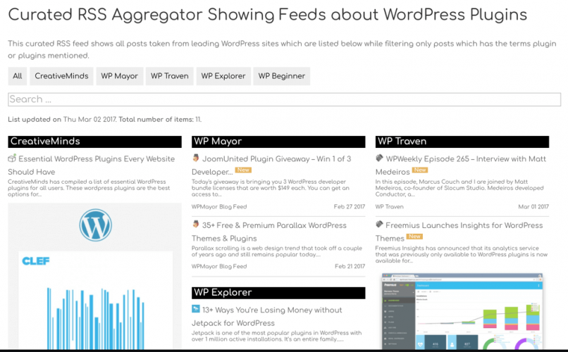 RSS Aggregator Plugin for WordPress screenshot 2