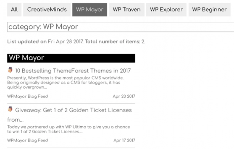 RSS Aggregator Plugin for WordPress screenshot 3