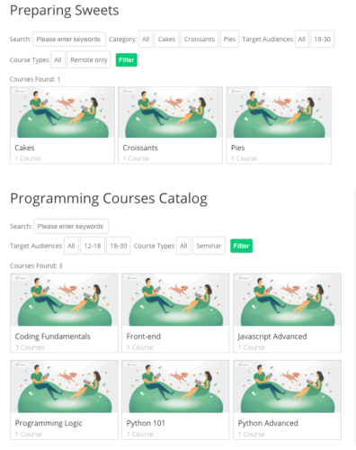 WordPress Course Catalog Plugin screenshot 3