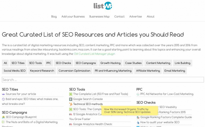WordPress Curated Lists Manager screenshot 4