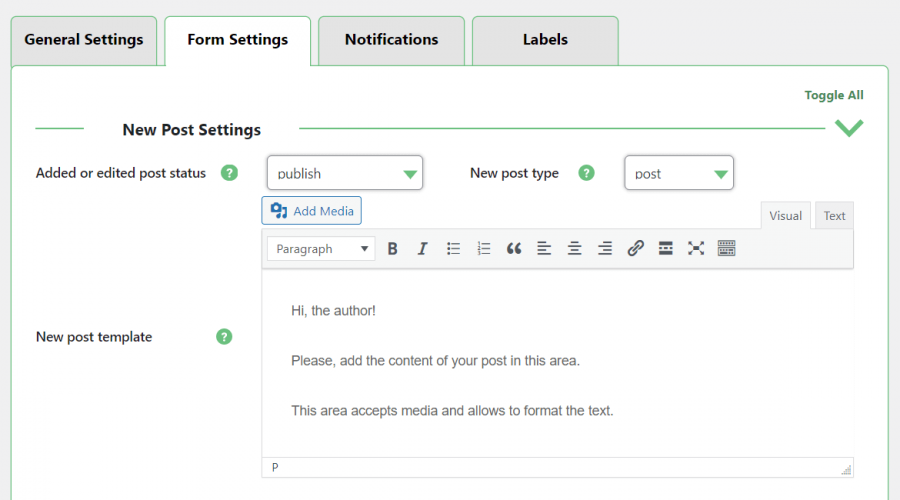 WordPress User Submitted Posts Plugin screenshot 1