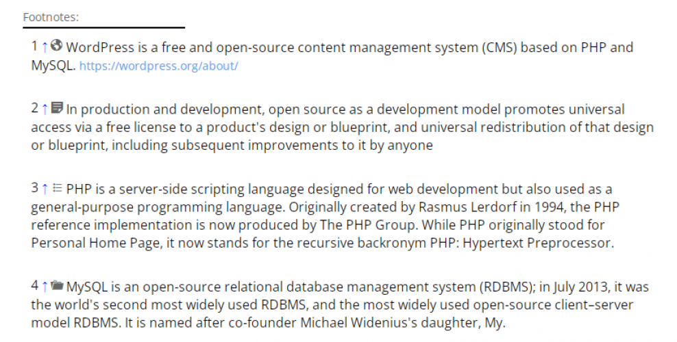 WordPress Footnotes Plugin screenshot 5