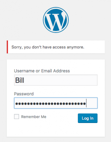 Restrict User Account Access Plugin screenshot 5