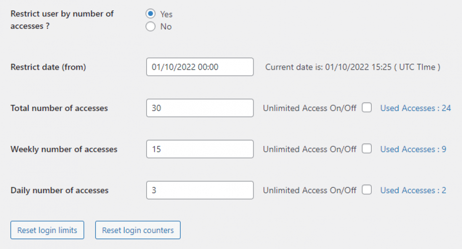 Restrict User Account Access Plugin screenshot 3