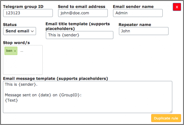 WordPress Telegram Bot Plugin screenshot 2