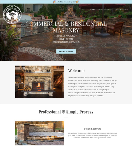 Gteat Seal Masonry - Landing Page screenshot 1