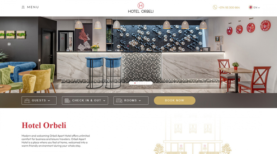 Hotel website design and development screenshot 1
