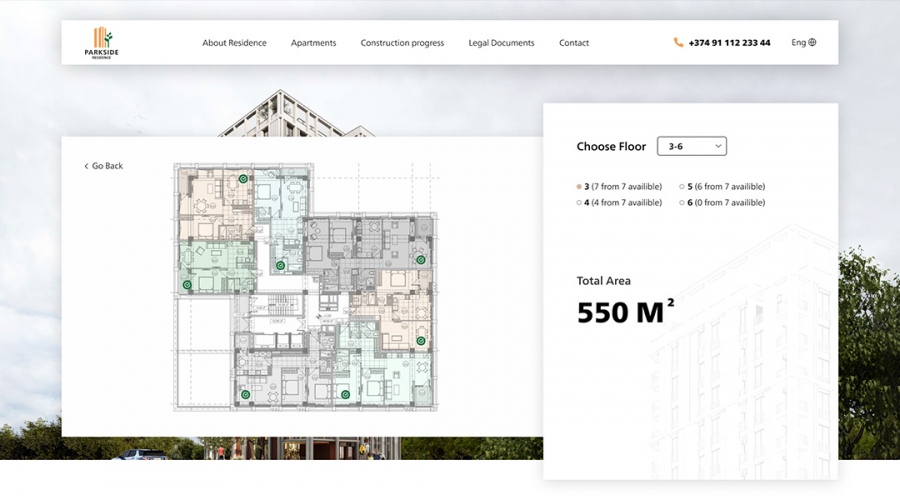 Residential property website development screenshot 1