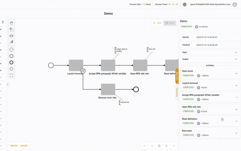 Runbotics - simplifies corporate workflows screenshot 1