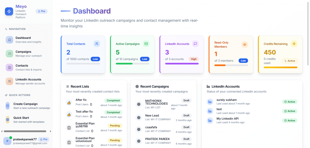 Meyo - LinkedIn Outreach Platform  screenshot 1