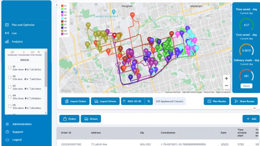 Delivery routing Application screenshot 1