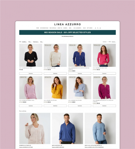 Growth marketing project for E-commerce clothing brand Linea Azzurro. screenshot 1