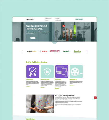 Business Communication transformation and a new website for global quality assurance leader Resillion. screenshot 4