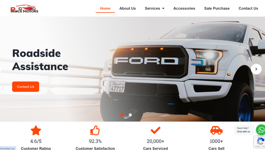 Prince Motors Website Development screenshot 1