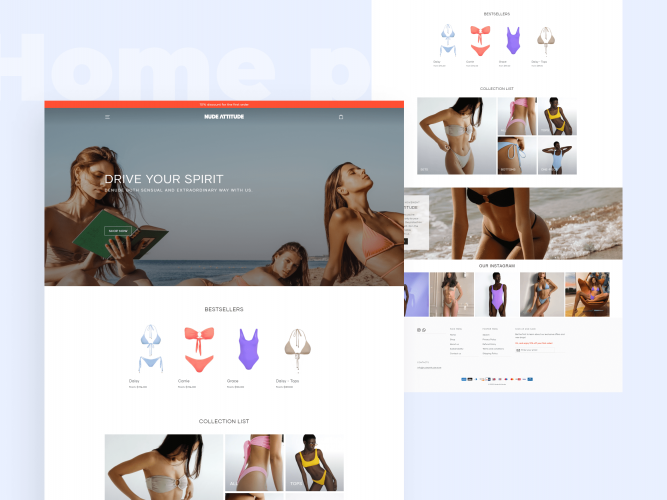 NUDE ATTITUDE | Shopify store development  screenshot 1