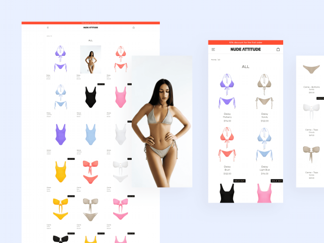 NUDE ATTITUDE | Shopify store development  screenshot 4