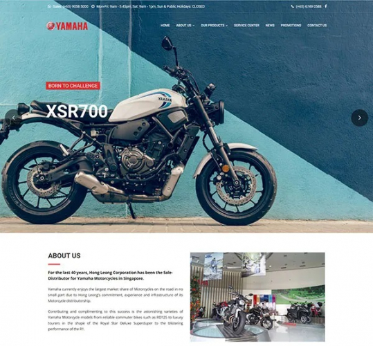 Custom Corporate Website for Yamaha Motorcycles screenshot 1