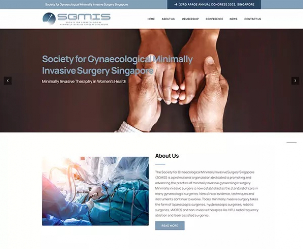 Custom Web Design for Non-Profit Medical Society - SGMIS screenshot 1