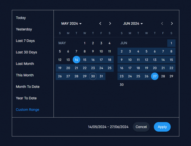 Open Source Date Range Picker for your Angular Material Apps screenshot 2