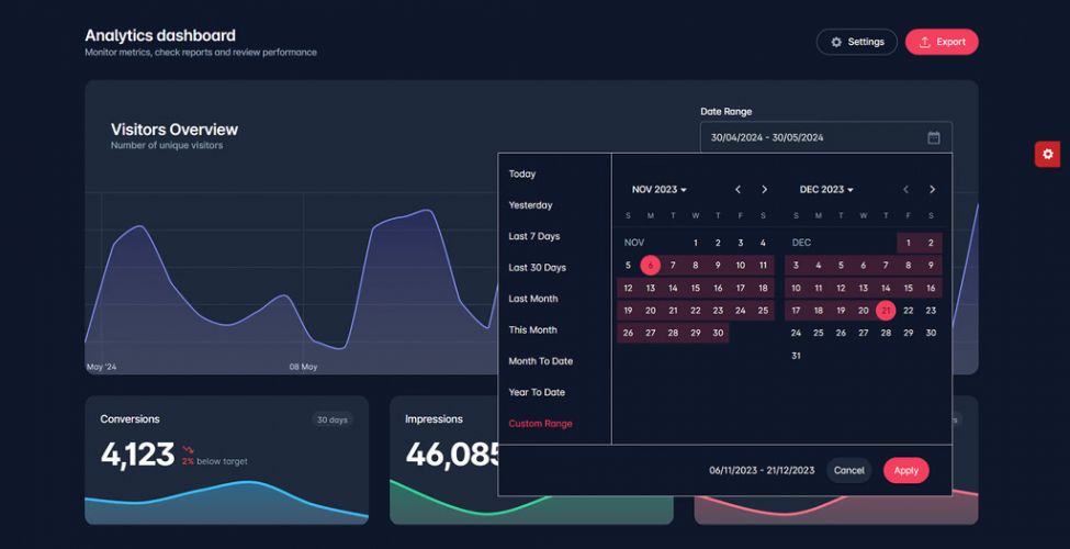 Open Source Date Range Picker for your Angular Material Apps screenshot 1