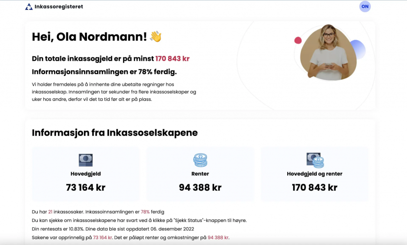 INKASSOREGISTERET screenshot 5