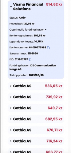 INKASSOREGISTERET screenshot 1