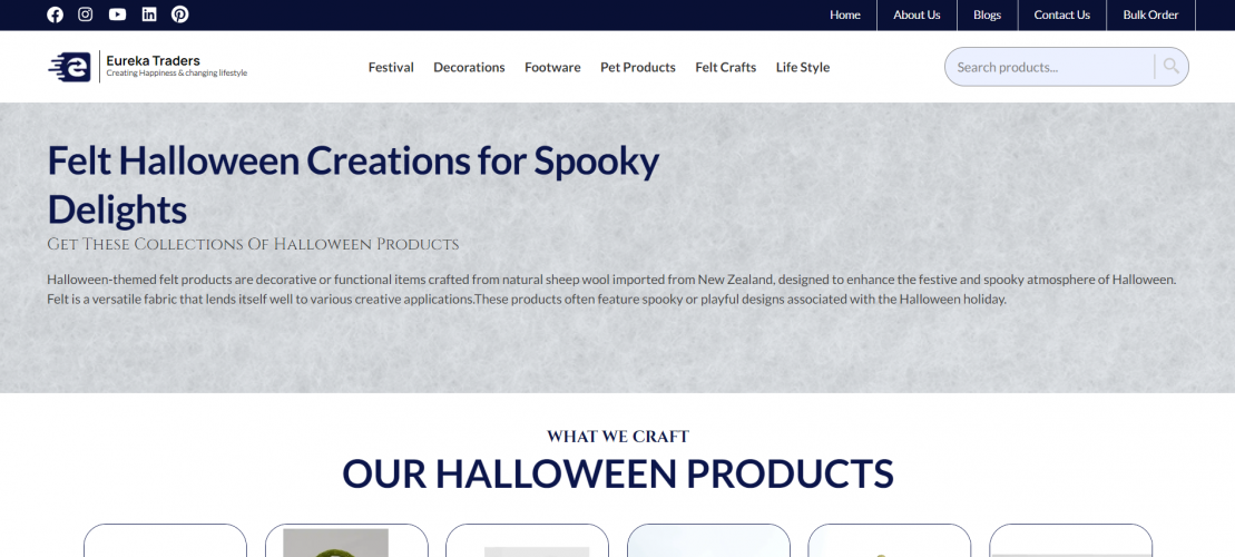 Eureka Traders: Felt E-commerce Website Design & Marketing screenshot 1