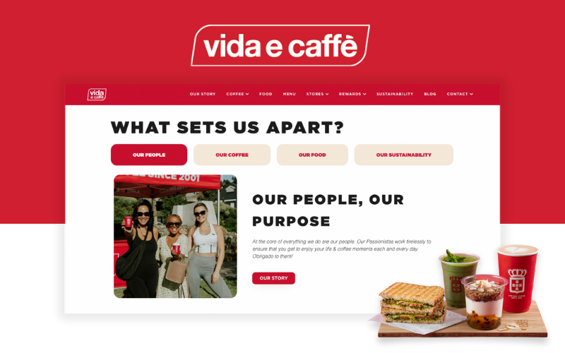 Website Redesign & Development for Vida e Caffè screenshot 1