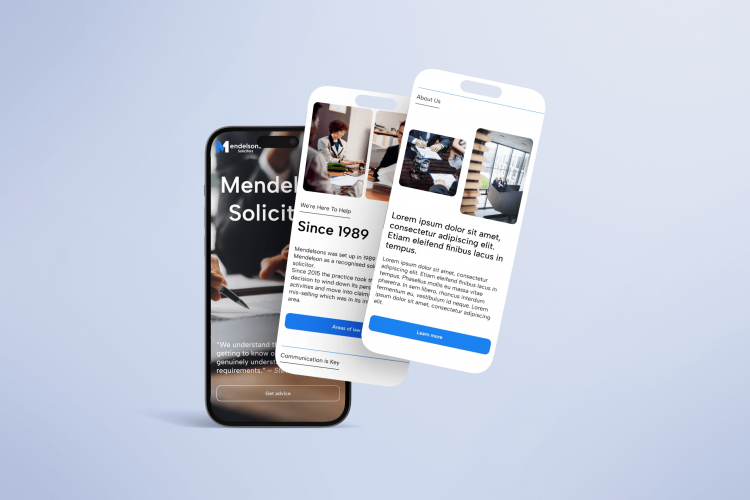 Corporate website redesign for Mendelson Solicitors law firm screenshot 3