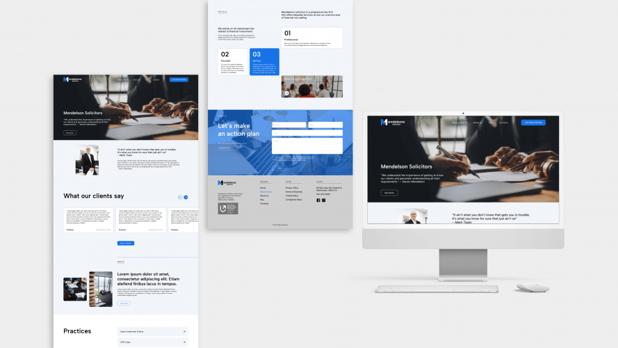 Corporate website redesign for Mendelson Solicitors law firm screenshot 4