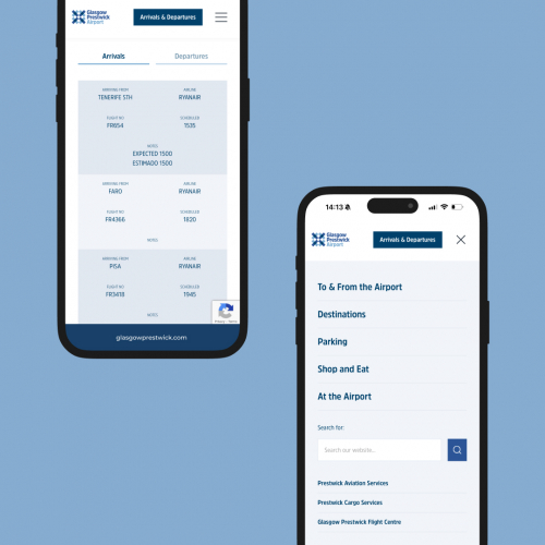 Glasgow Prestwick Airport Website Design & Build screenshot 3