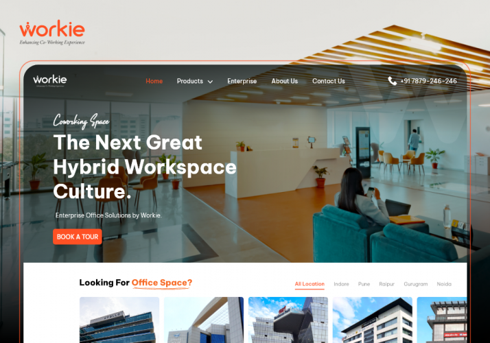 Workie - a User-Friendly Website for a Co-Working Space! screenshot 1
