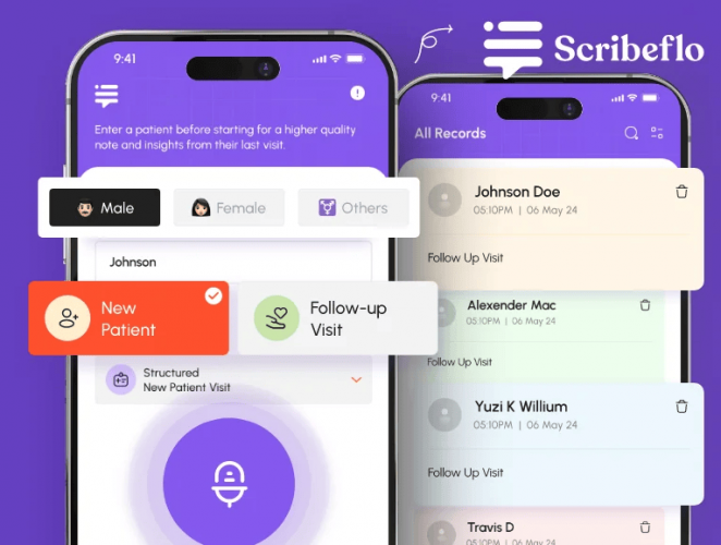 Scribeflo: AI-Powered Medical Scribe Platform screenshot 1