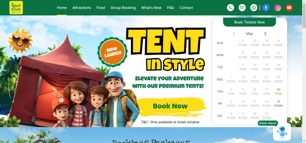 Stunning Web Design & Development for The Greatescape Water Park screenshot 1