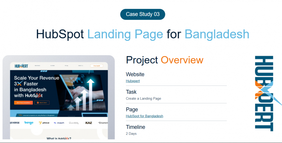 HubSpot Landing Page for Bangladesh screenshot 1