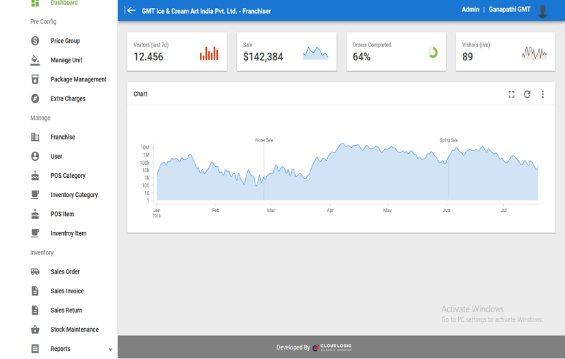 ERP and POS for Franchise management software screenshot 1